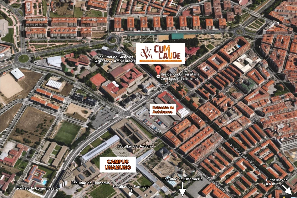 Facultades y servicios alrededor de la Residencia